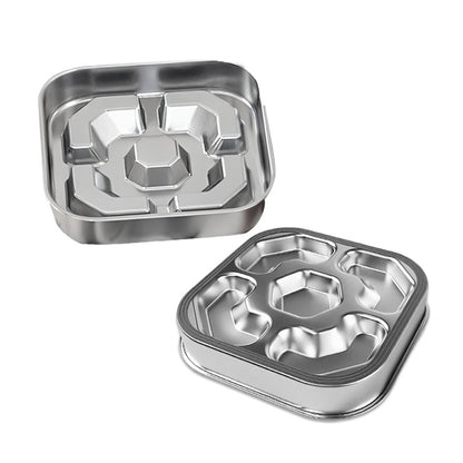 Pet Square Stainless Steel Slow Feeding Bowl